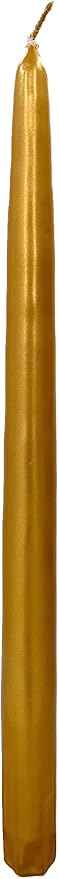 D'light Online Premium Quality 12" Metallics Taper Candles - Unscented, Dripless and Smokeless for Christmas Decor, Holiday Dinners and Festive Parties - Set of 12 (12 Inch, Lustrious Metallics)