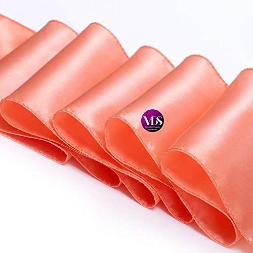 VDS Satin Chair Sashes Chair Cover Back Tie Sateen Bows Ribbon for Wedding Birthday Graduation Engagement Ceremony Event Party Banquet Venue Hotel All Dining Chair Decoration (200PC) (Peach)