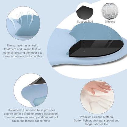 MOSISO Wrist Rest Support for Mouse Pad&Keyboard Set, Air Blue