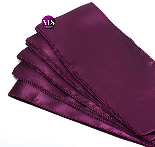 VDS Satin Chair Sashes Chair Cover Back Tie Sateen Bows Ribbon for Wedding Birthday Graduation Engagement Ceremony Event Party Banquet Venue Hotel All Dining Chair Decoration (50PC) (Eggplant)