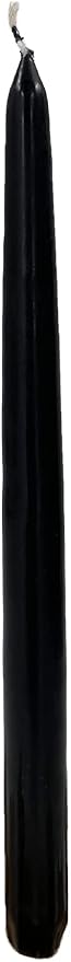 D'light Online Elegant 10" Unscented Black Taper Candles, Premium Quality Hand-Dipped Tapered Candles, Dripless and Smokeless - Set of 12 Individually Wrapped (10 Inch, Black)