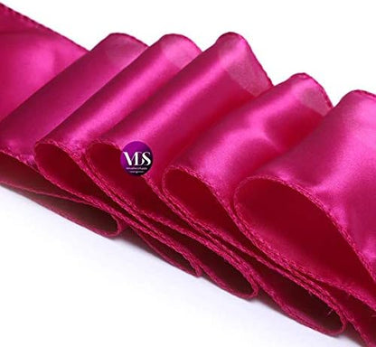 VDS Satin Chair Sashes Chair Cover Back Tie Sateen Bows Ribbon for Wedding Birthday Graduation Engagement Ceremony Event Party Banquet Venue Hotel All Dining Chair Decoration (200PC) (Magenta)