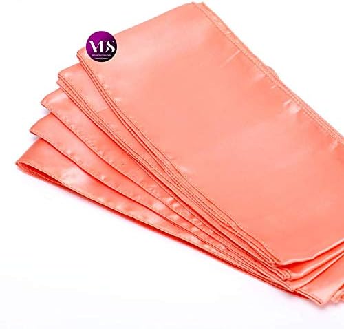 VDS Satin Chair Sashes Chair Cover Back Tie Sateen Bows Ribbon for Wedding Birthday Graduation Engagement Ceremony Event Party Banquet Venue Hotel All Dining Chair Decoration (100PC) (Peach)
