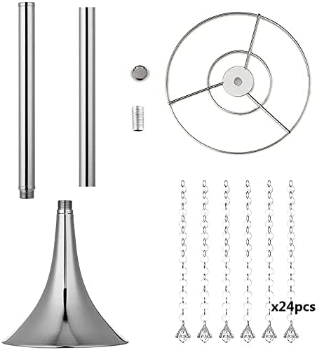 Set of 10pcs Silver Crystal Centerpieces Tall Metal Flower Arrangement Vase for Wedding Party Dinner Event Hotel Home Decor