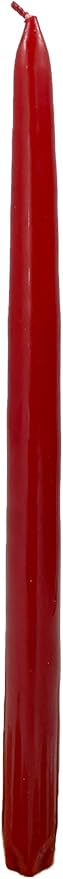 D'light Online Elegant 10" Unscented Pomegranate Red Taper Candles, Premium Quality Hand-Dipped Tapered Candles, Dripless and Smokeless - Set of 12 Individually Wrapped (10 Inch, Pomegranate)
