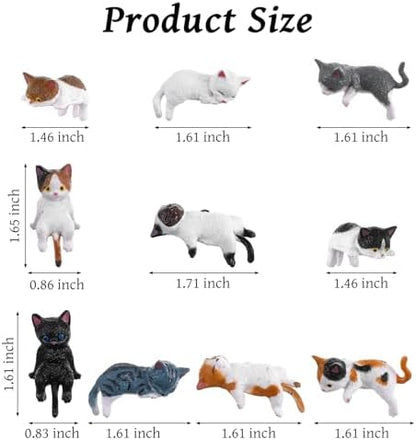 10 Pcs Cat Computer Monitor Decor, Mini Little Cats for Computer Monitor Resin Figurines, Cute Dashboard & Desk Decorations (3.9 x 2.3 in)
