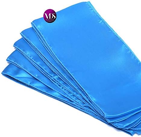 VDS Satin Chair Sashes Chair Cover Back Tie Sateen Bows Ribbon for Wedding Birthday Graduation Engagement Ceremony Event Party Banquet Venue Hotel All Dining Chair Decoration (50PC) (Blue)