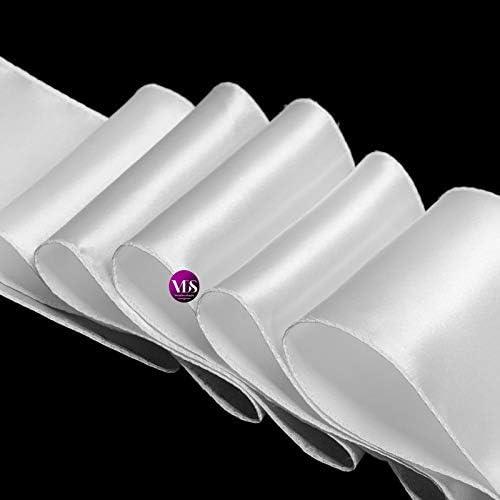 VDS Satin Chair Sashes Chair Cover Back Tie Sateen Bows Ribbon for Wedding Birthday Graduation Engagement Ceremony Event Party Banquet Venue Hotel All Dining Chair Decoration (125PC) (White)