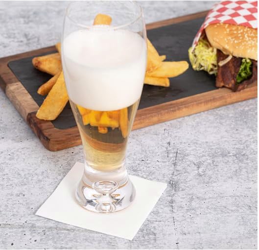AMERICAN HOMESTEAD White Cocktail Napkins - Premium 4.75"x4.75" Disposable Linen-Like Beverage Napkins - Bulk Square Party Bar Serviettes for Weddings, Parties, Events, and Everyday Use - 600 Count