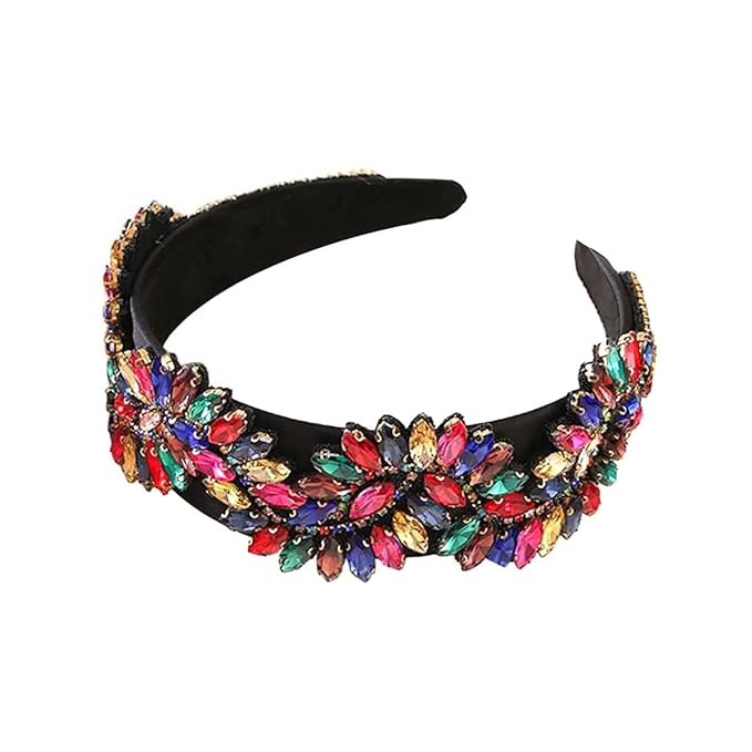 Rhinestone Headbands for Women - Baroque Crystal & Jeweled Decorative Headbands for Girls & Women (colorful)