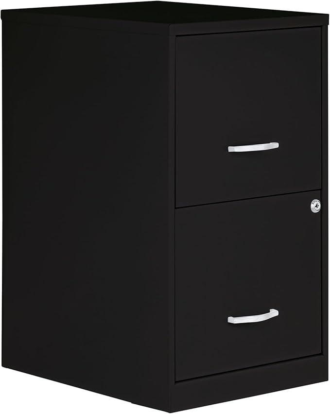 2 Drawer Locking Filing Cabinet | Pre-Assembled Steel Construction | Space-Saving Design is Perfect for Home and Small Office | Letter-Size | Assembled in North America