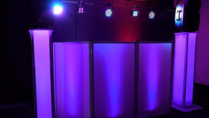 Rockville Battery PAR Pack 50 Black (10) Rechargeable RGB Wash Lights with Charging Case, 18 LEDs, RF Remote, DMX Control, 10-Hour Battery, for DJs and Event Lighting