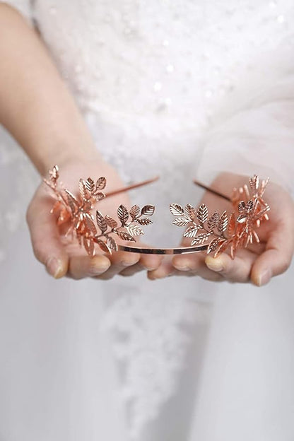 Chargances Goddess Headband Costume Leaf Branch Hair Band Crown Bridal Wedding Headpiece Bohemia Hairpiece for Women