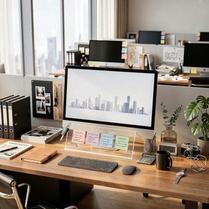 Monitor Memo Board Holder 16.5"x6.1", office organization memo holders for Computer sticky note holder, Space-Saving, Movable & Reusable, Screen saver for Office & Home Desktop Decor Extra Large