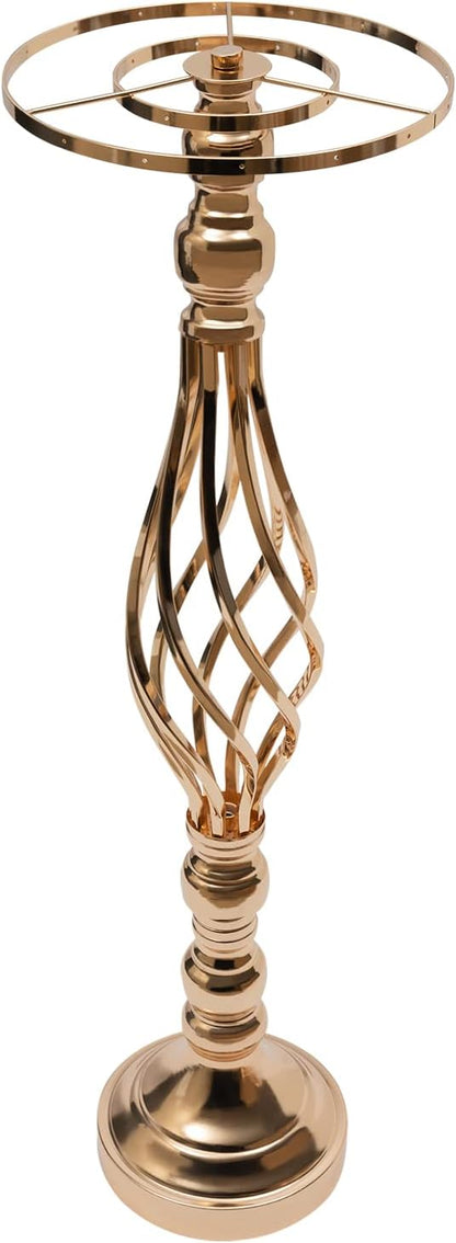 Wedding Centerpieces Gold Vases,10PCS Metal Flower Candle Holder with Sparkling Crystal Beads,Crystal Flower Vase Metal Flowers Stand for Party Tables Decorations (10PCS-Gold-14cm)