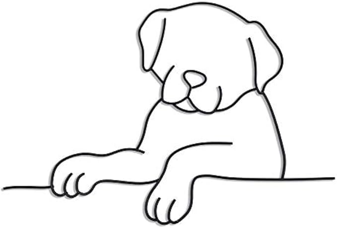 Matani Metal Dog Wall Art | Minimalist Room & Living Room Wall Decor (Sleeping Labrador) (Peeking Dog)