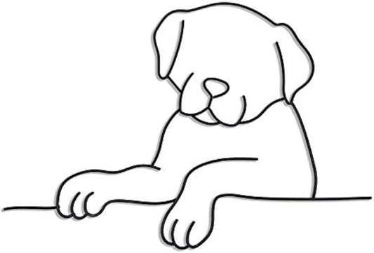 Matani Metal Dog Wall Art | Minimalist Room & Living Room Wall Decor (Sleeping Labrador) (Peeking Dog)