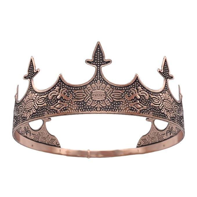 Generic King Crowns for Men, Theme Party Metal Hair Band for Men Headband (bronze color), 1 Count (Pack of 1)
