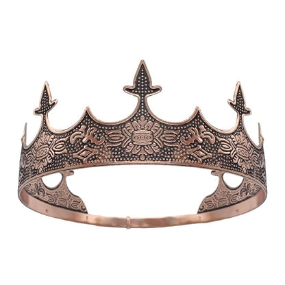 Generic King Crowns for Men, Theme Party Metal Hair Band for Men Headband (bronze color), 1 Count (Pack of 1)