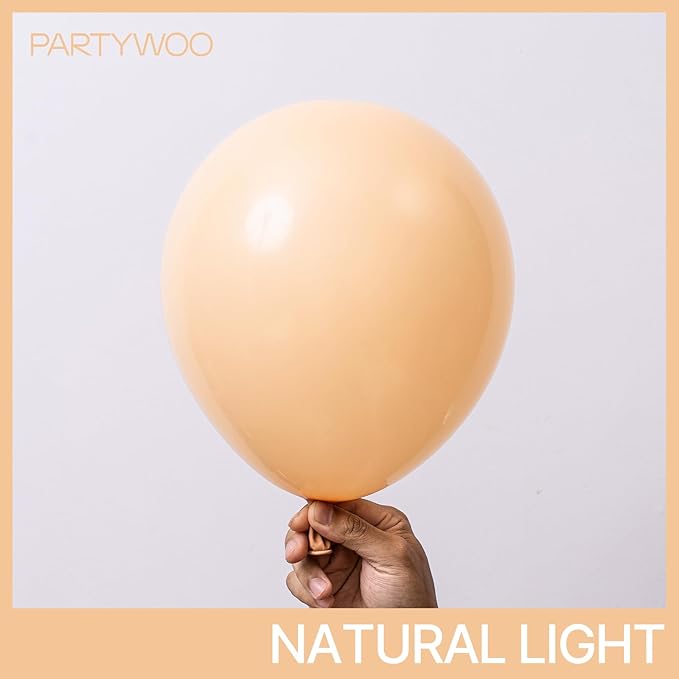 PartyWoo Nude Balloons 101pcs 12 Inch Apricot Boho Fall Neutral Latex Helium Balloons for Graduation Wedding Anniversary Birthday Boy Baby Shower Woodland Boho Theme Party Decorations Brown-F05