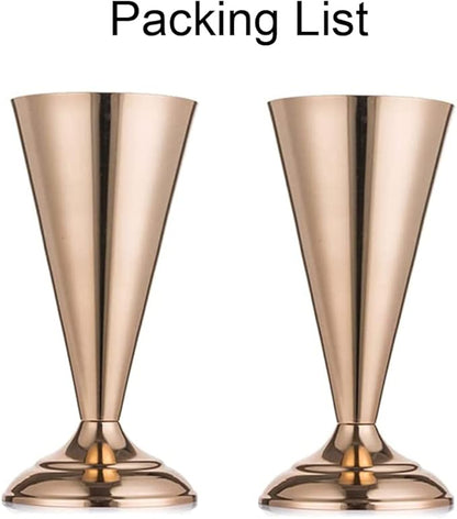 Gold Vase Centerpiece Table Decorations - 2 Pcs Metal Tabletop Flower Stand, Wedding Decorations for Reception, 9.8in Trumpet Tall Flower Vase for Birthday, Weddings, Anniversary Ceremony, Home Decor