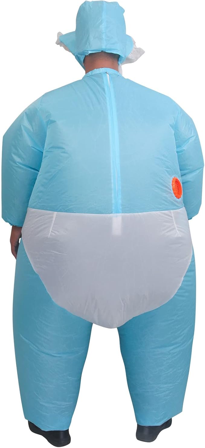 IRETG Inflatable Baby Costume for Adults Funny Blow Up Costume for Baby Shower Gender Reveal Party