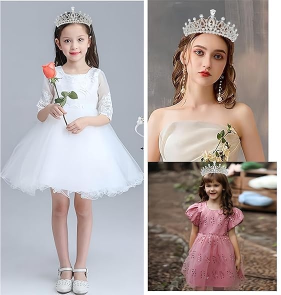Crystal Tiara and Princess Crown,Silver Rhinestone Tiaras with Comb Crown,Bridal Wedding Queen Headbands Prom Birthday Party Halloween Hair Accessories Jewelry Gifts for Women Girls