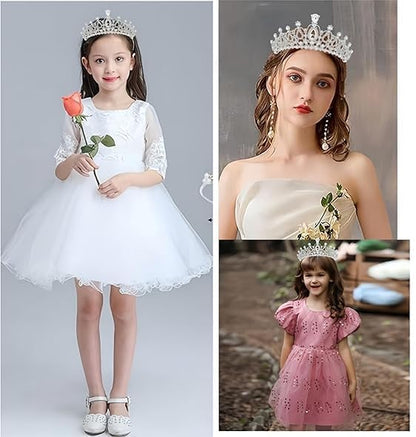 Crystal Tiara and Princess Crown,Silver Rhinestone Tiaras with Comb Crown,Bridal Wedding Queen Headbands Prom Birthday Party Halloween Hair Accessories Jewelry Gifts for Women Girls
