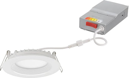 Juno LED Recessed Lights 4 Inch Round Wafer Downlight, 5-in-1 Switchable White Color Temperature, 120 Volts, 4-Inch Regressed Trim, Matte White (WF4 SWW5 90CRI CP6 MW M2)