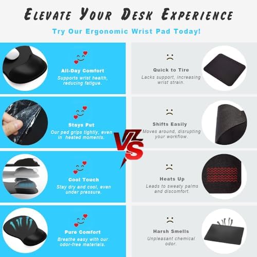 ErgoComfort Gel Wrist Rest Mouse Pad-Ergonomic Office Mousepad with Wrist Support-Non-Slip, Design Desk Accessories Mat for Home&Game Decor (06Azure Dream)