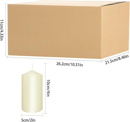Set of 20| “2x4” Tall Ivory Pillar Candles, Unscented. Buy Bulk. Great for Home Decor, Weddings, Spas, Parties.