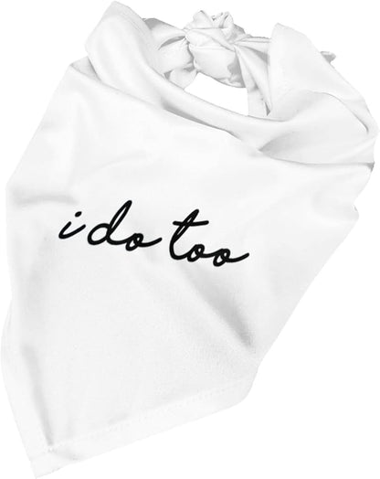 I Do Too Dog Wedding Bandana, Married Puppy Pet Bandanas Accessories, Photo Prop for Dog Lover Pet Scarf Accessories (White)