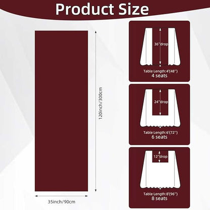 Burgundy Christmas Table Runner Decor Red Cheesecloth Gauze 120 Inch 10 FT Rustic Boho Cheese Cloth Runner for Wedding Baby Bridal Shower Party Long Sheer Home Christmas Decorations