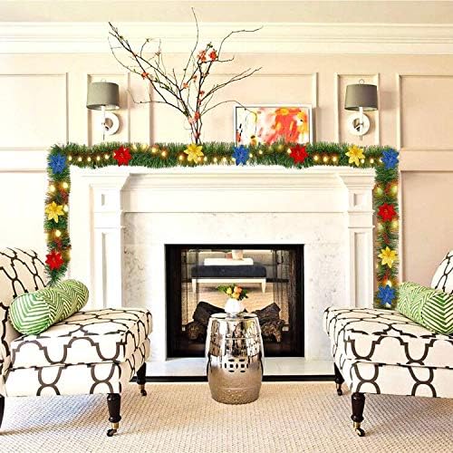 Christmas Garland for Outdoor/Indoor Decoration, Soft Greenery Artificial Garland Decorations, Non-lit Green Xmas Garlands Perfect for Party Home Garden and Holiday Festival Decor, 50 Feet 2 Pack