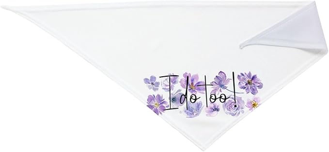 I Do Too Dog Wedding Bandana,Wedding Photo Prop for Dog Lover Pet Scarf AccessoriesMarried Puppy Pet Bandanas Engagement Announcement Gifts (Purple Flowers)