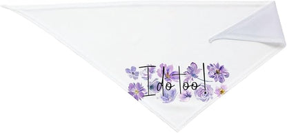 I Do Too Dog Wedding Bandana,Wedding Photo Prop for Dog Lover Pet Scarf AccessoriesMarried Puppy Pet Bandanas Engagement Announcement Gifts (Purple Flowers)