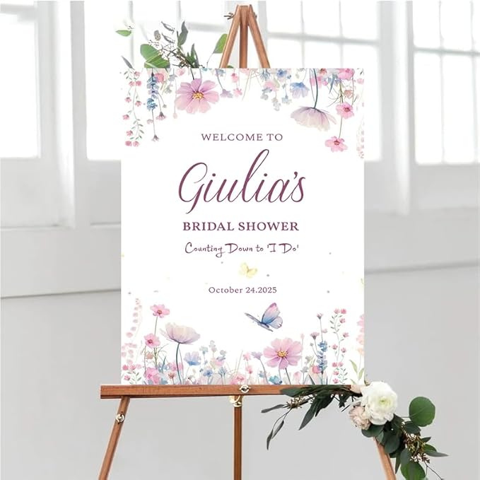 Bridal Shower Welcome Yard Sign, Wedding Shower Welcome Board, Custom Bridal Shower Sign, Elegant Bridal Shower Decor Board#7