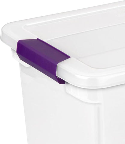 Sterilite 18-Pack ClearView Latch Box, Stackable Storage Organizer Bins for Home, 27 Quart