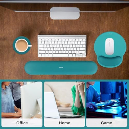 MOSISO Wrist Rest Support for Mouse Pad&Keyboard Set, Teal Green
