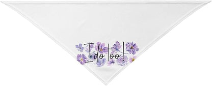 I Do Too Dog Wedding Bandana,Wedding Photo Prop for Dog Lover Pet Scarf AccessoriesMarried Puppy Pet Bandanas Engagement Announcement Gifts (Purple Flowers)