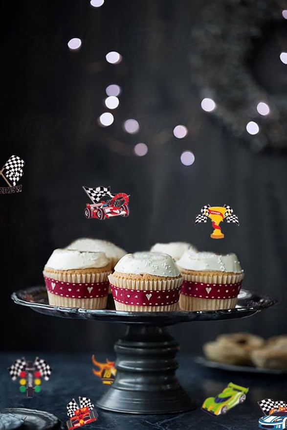 Race Car Confetti,100pcs Race Car Birthday Party Table Dscorations Racecar Birthday Party Decorations Transportation Light Finish Speed Baby Shower Birthday Suplies
