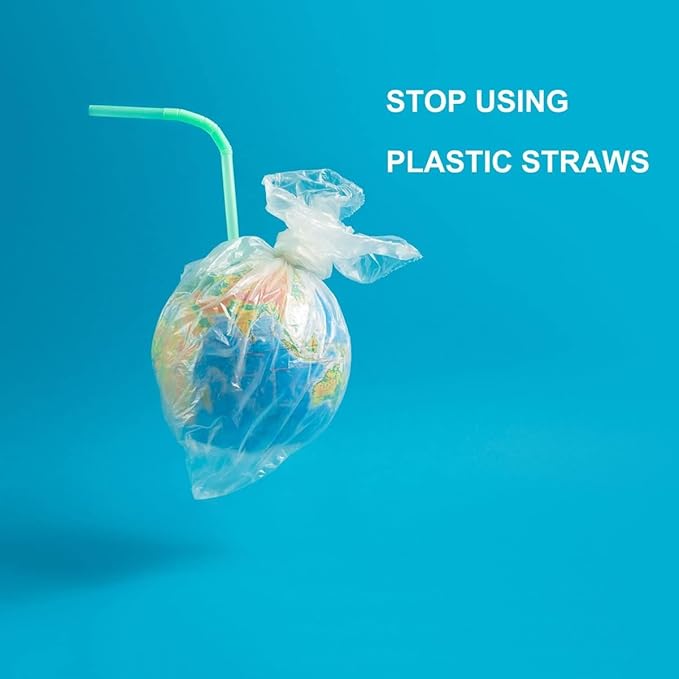 100 Count 100% Plant-Based Compostable PLA Straws - Plasticless Biodegradable Flexible Drinking Straws- A Fantastic Eco Friendly Alternative to Plastic Straw