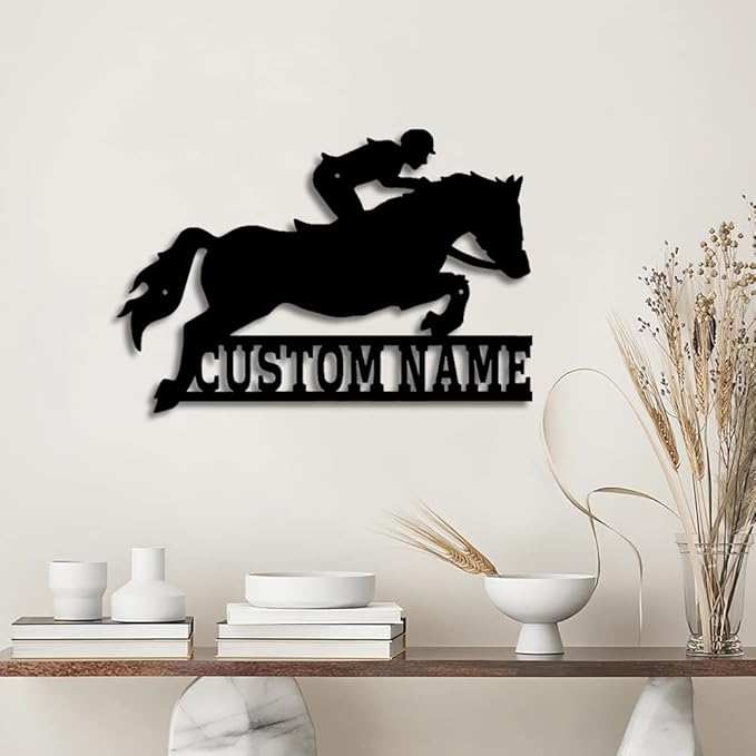 Personalized Custom Wooden/Metal Horse Night Light & Wall Art - LED Horse Themed Gifts for Girl Birthday & Christmas