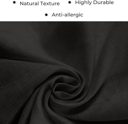 D'Moksha Homes Linen Black Table Runner 108 Inches Long - 100% Pure Linen Dining Table Runner 14 x 108 Inch for Winter, Christmas, Holiday - Machine Washable