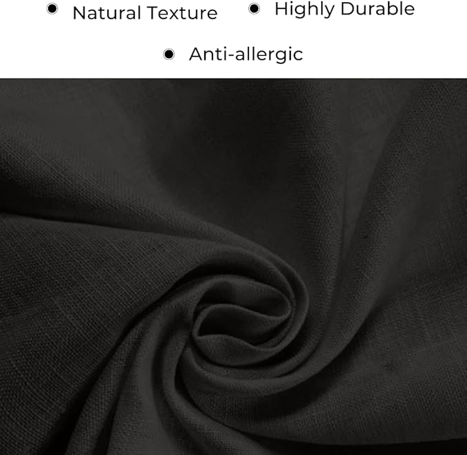 D'Moksha Homes Linen Black Table Runner 72 Inches Long - 100% Pure Linen 14 x 72 Inch Table Runner for Dining, Winter, Christmas, Holiday - Machine Washable