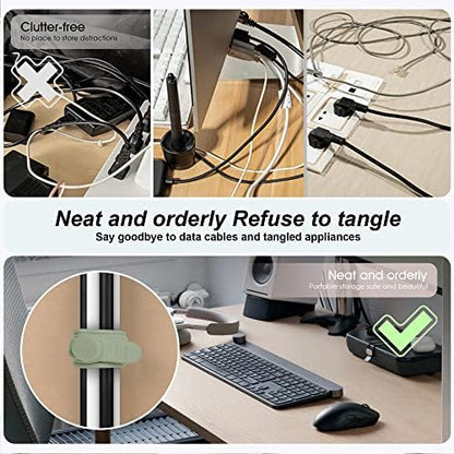 Silicone Cable Ties, Cord Organizer Cable Management,2Sizes-Green