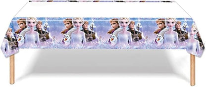 27 Psc For Frozen theme party setup, easy to assemble decorations, including children's DIY cake toppers and background cloth sets, perfect for children's birthday parties.
