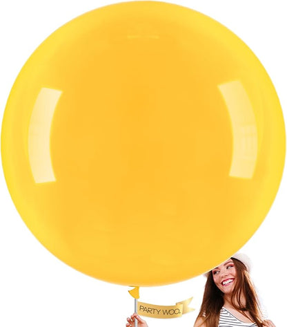 PartyWoo Mustard Yellow Balloons 4pcs 36 Inch Yellow Fall Balloons for Birthday Graduation Gender Reveal Engagement Baby Shower Bee Summer Sunflower Little Cutie Lemon Party Decorations Yellow-Y10