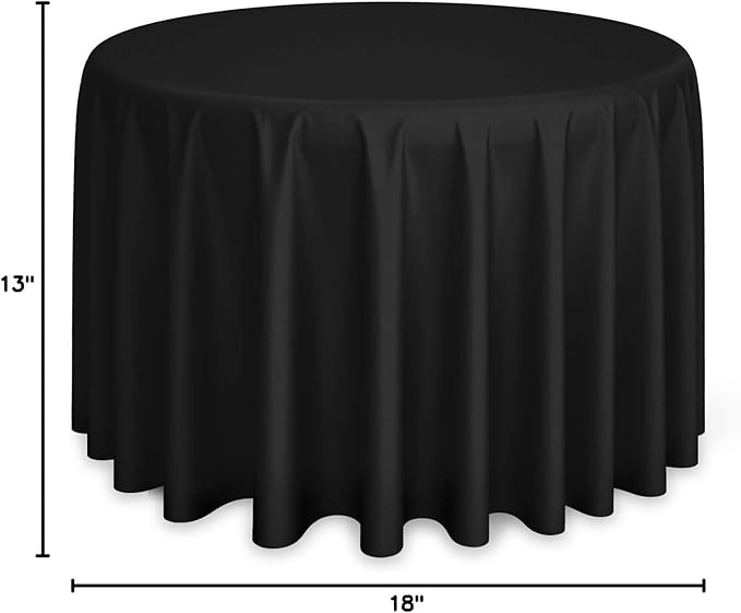 Lann's Linens - 10 Premium 120" Round Tablecloths for Wedding/Banquet/Restaurant - Polyester Fabric Table Cloths - Black