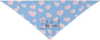 I Do Too Dog Wedding Bandana,Wedding Photo Prop for Dog Lover Pet Scarf AccessoriesMarried Puppy Pet Bandanas Engagement Announcement Gifts (Blue Love)